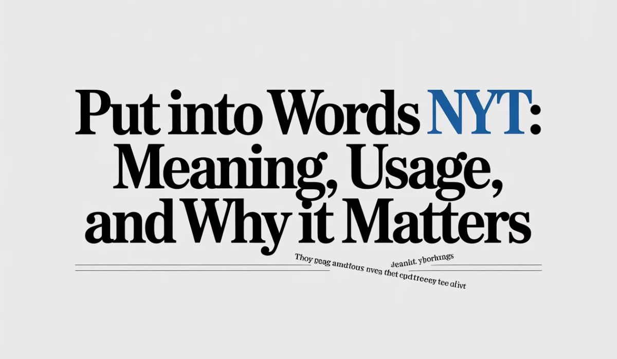 Put Into Words NYT: Meaning, Usage, and Why It Matters
